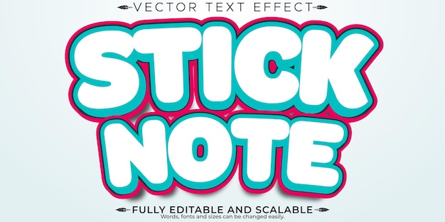 Vector gratuito efecto de texto de pegatina editable estilo de texto moderno y de póster