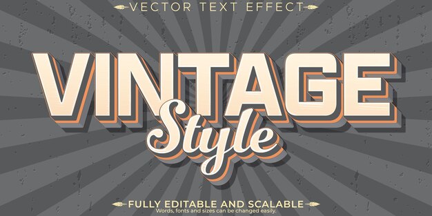Efecto de texto de pegatina retro editable estilo de texto de los años 70 y 80