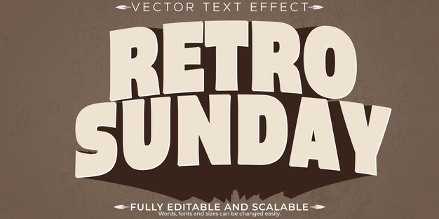 Efecto de texto de pegatina retro editable estilo de texto de los años 70 y 80