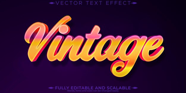 Efecto de texto de pegatina retro editable texto de los años 70 y 80 stylex9