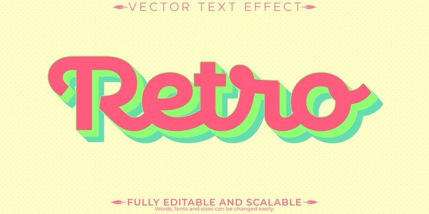 Efecto de texto de pegatina retro editable texto de los años 70 y 80 stylex9