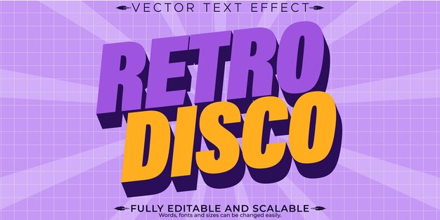 Efecto de texto de pegatina retro editable texto de los años 70 y 80 stylex9