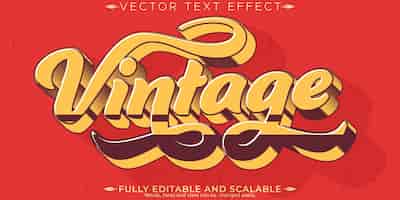 Vector gratuito efecto de texto de pegatina retro estilo de texto editable de los años 70 y 80