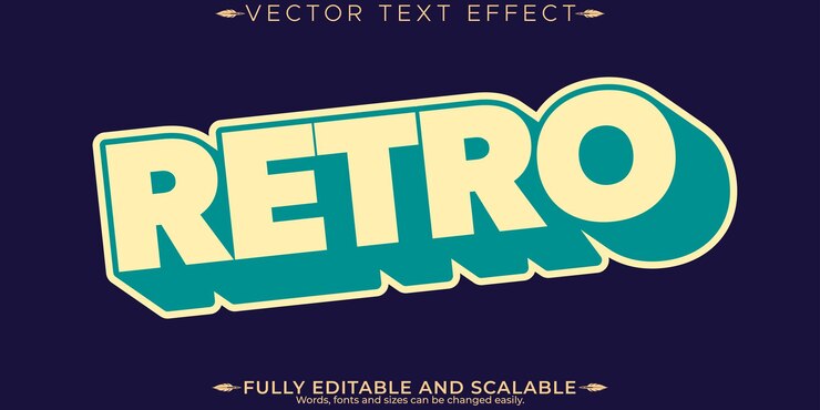 Vector gratuito efecto de texto de pegatina retro estilo de texto editable de los años 70 y 80