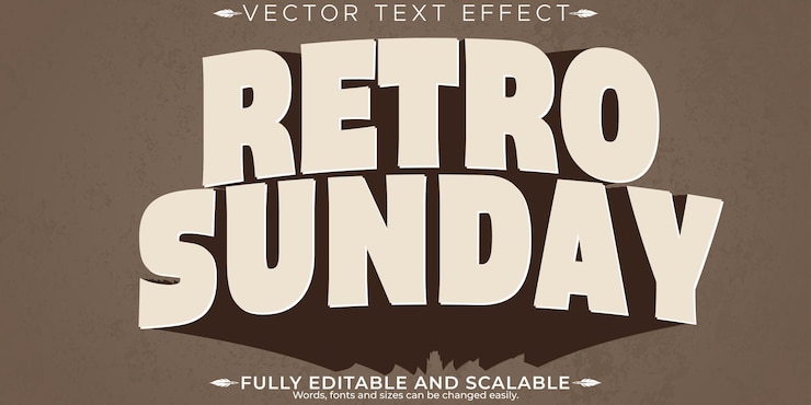 Vector gratuito efecto de texto de pegatina retro estilo de texto editable de los años 70 y 80