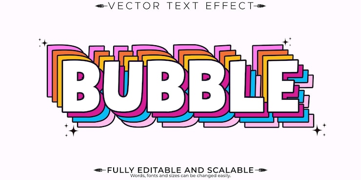 Vector gratuito efecto de texto de pegatina retro estilo de texto editable de los años 70 y 80