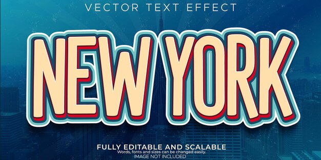 Efecto de texto de película, estilo de texto editable elegante y de nueva york.