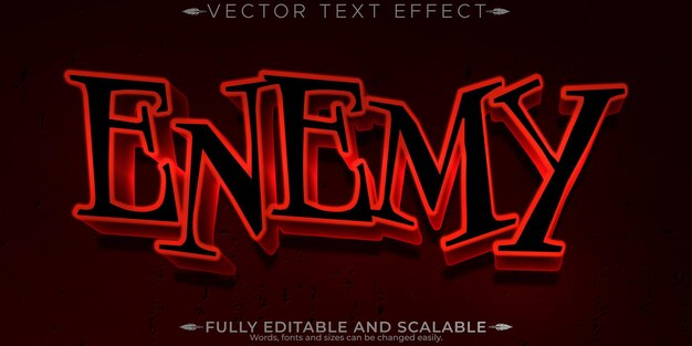 Efecto de texto de película de terror editable estilo de texto vintage y aterrador