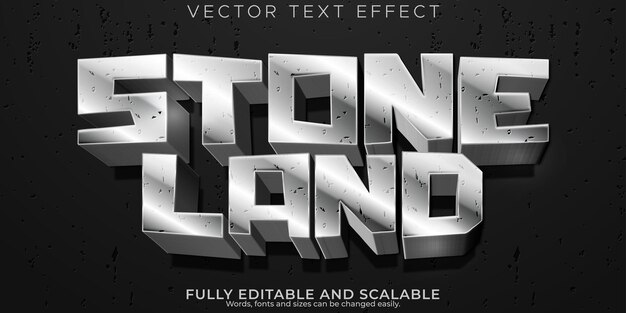 Efecto de texto de piedra estilo de texto de rock y crack editable