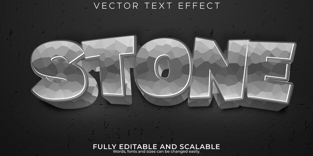 Efecto de texto de piedra terremoto editable y estilo de texto roto