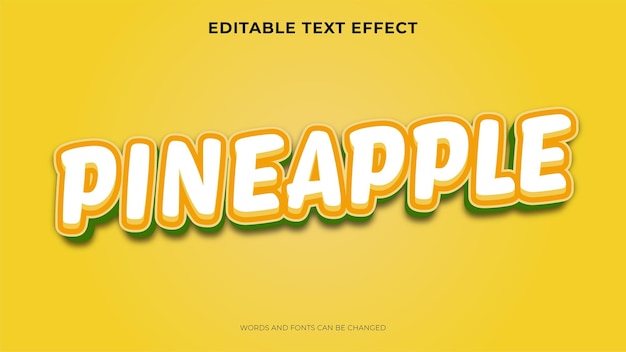 Efecto de texto de piña editable