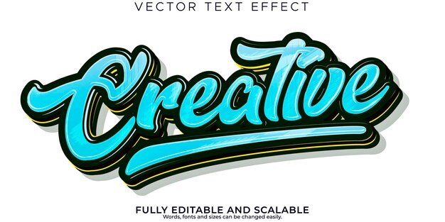 Efecto de texto de pincel creativo estilo de fuente de tipografía de letras modernas editable