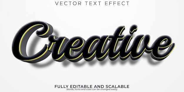 Efecto de texto de pincel creativo estilo de fuente de tipografía de letras modernas editable