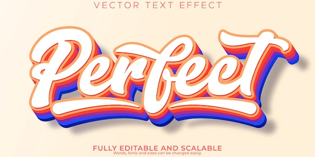 Vector gratuito efecto de texto de pincel creativo perfecto estilo de fuente de tipografía de letras modernas editables