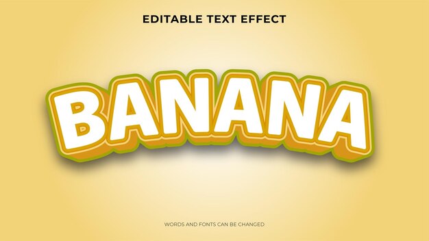 Efecto de texto de plátano editable