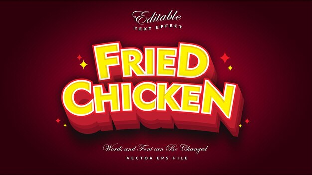 Efecto de texto de pollo frito
