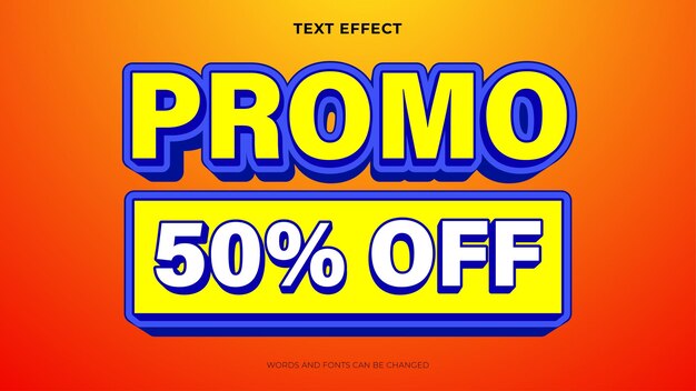 Efecto de texto promocional, efecto de texto editable.