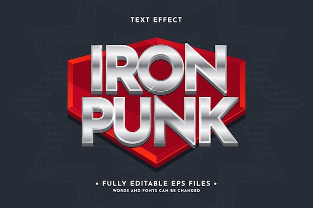 efecto de texto punk de hierro