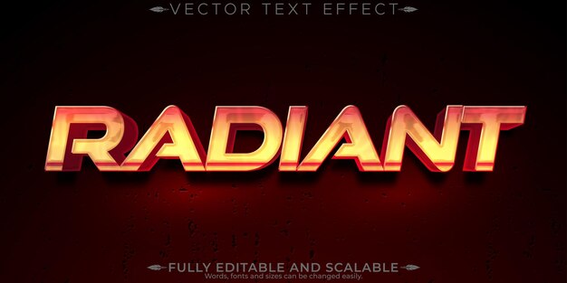 Efecto de texto radiante estilo de juego y texto cibernético editable