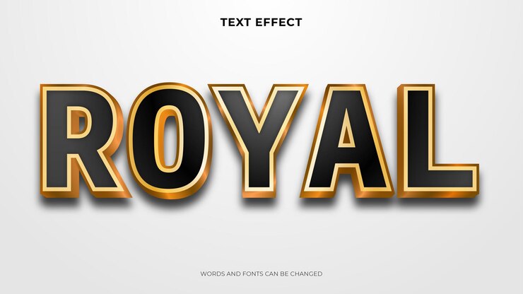 Vector gratuito efecto de texto real editable, efecto de texto dorado.