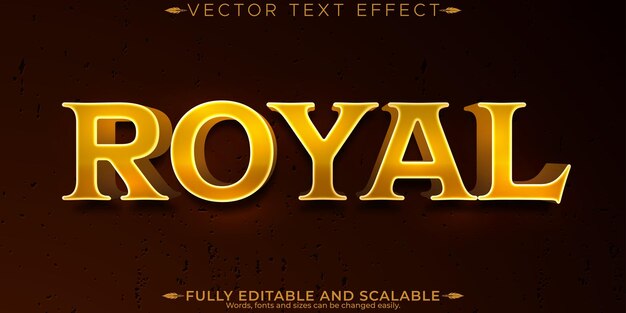 Efecto de texto real editable estilo de texto dorado y real editable