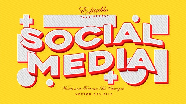 Efecto de texto de redes sociales - Efecto de texto de maqueta editable
