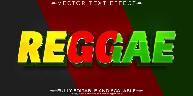 Efecto de texto reggae música editable y estilo de texto jamaicano