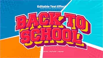 Vector gratuito efecto de texto de regreso a la escuela