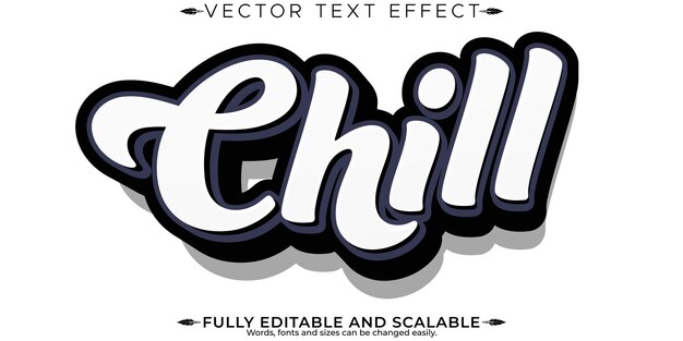 Efecto de texto relajado editable estilo de fuente relajante y suave y personalizable