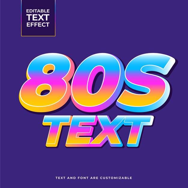 Efecto de texto retro de los 80
