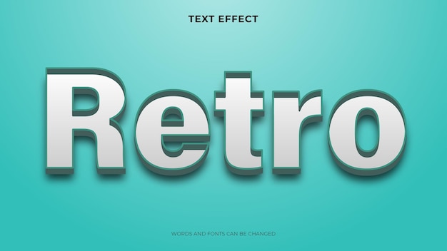 Vector gratuito efecto de texto retro editable, efecto de texto 3d