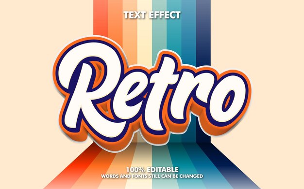 Efecto de texto retro editable con fondo