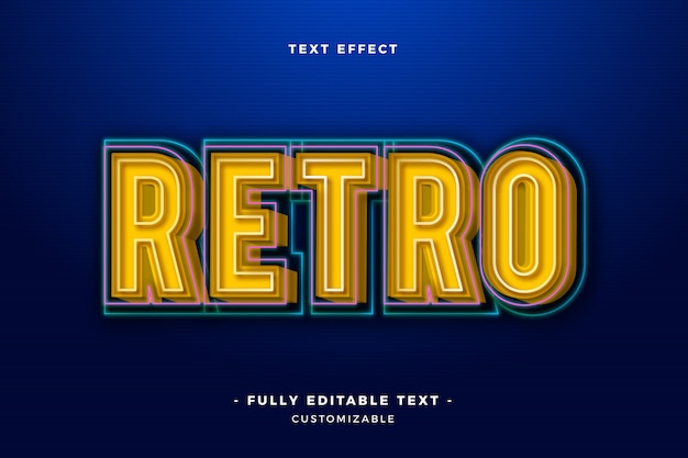 Efecto de texto retro fresco