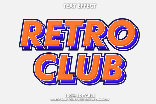 Efecto de texto retro naranja y azul.