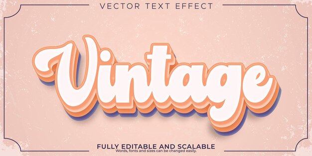 Vector gratuito efecto de texto retro vintage editable estilo de texto de los años 70 y 80