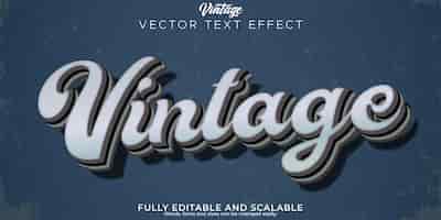 Vector gratuito efecto de texto retro vintage editable estilo de texto de los años 70 y 80