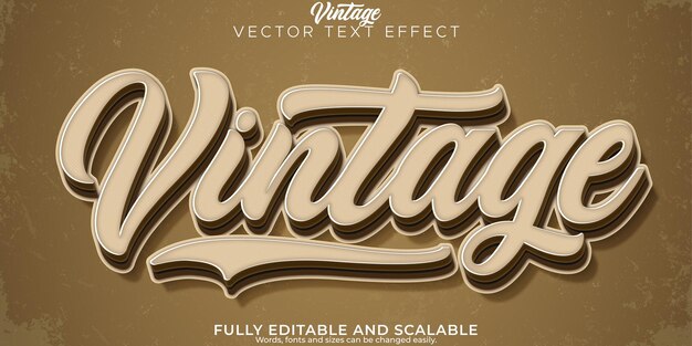 Efecto de texto retro vintage editable estilo de texto de los años 70 y 80
