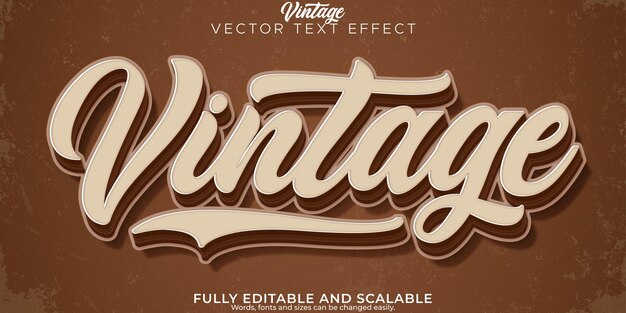 Efecto de texto retro vintage editable estilo de texto de los años 70 y 80