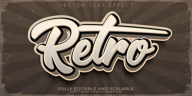 Efecto de texto retro vintage editable estilo de texto de los años 70 y 80