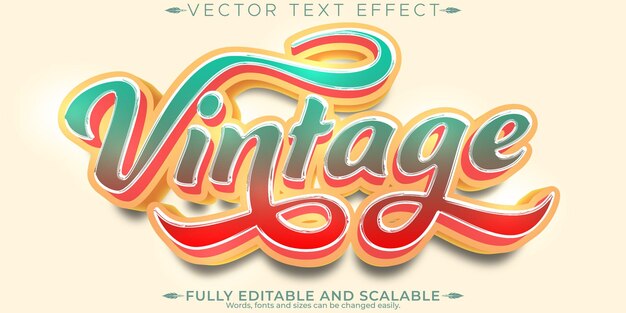 Efecto de texto retro vintage editable estilo de texto de los años 70 y 80