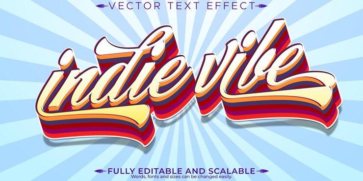 Vector gratuito efecto de texto retro vintage editable estilo de texto de los años 70 y 80