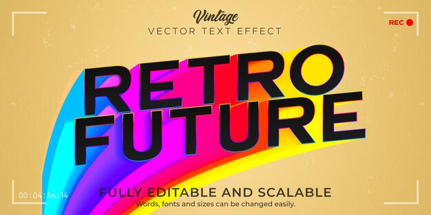 Efecto de texto retro, vintage, estilo de texto editable de los 70 y 80