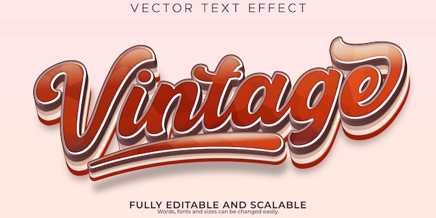 Efecto de texto retro vintage estilo de texto editable de los años 70 y 80