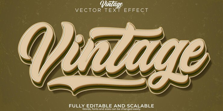 Vector gratuito efecto de texto retro vintage estilo de texto editable de los años 70 y 80