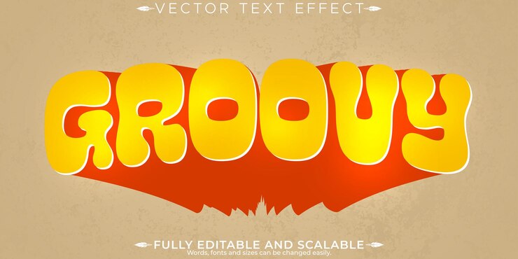 Vector gratuito efecto de texto retro vintage estilo de texto editable de los años 70 y 80