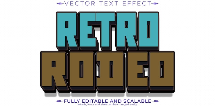 Vector gratuito efecto de texto retro vintage estilo de texto editable de los años 70 y 80