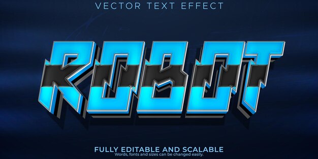 Efecto de texto de robot editable futuro y estilo de texto tecnológico