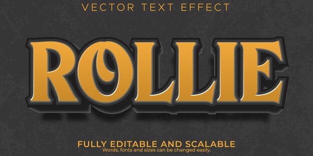 Efecto de texto Rollie, estilo de texto de música vintage editable