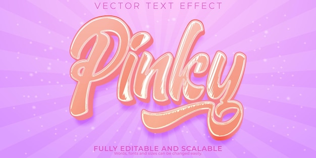 Efecto de texto rosa azúcar estilo de texto suave y ligero editable