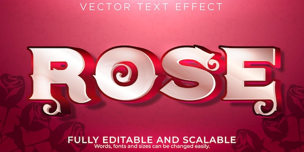 Vector gratuito efecto de texto rosa rosa, chica editable y estilo de texto lindo